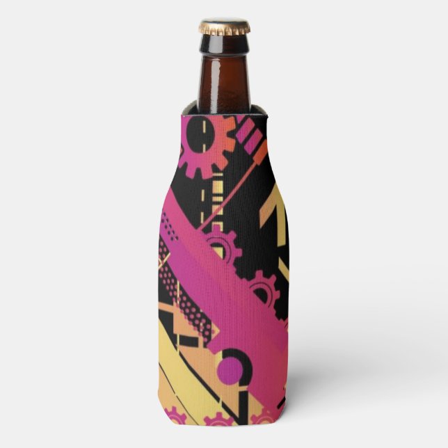 Technical halftone background 7 bottle cooler (Bottle Front)