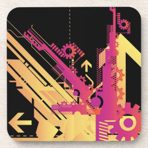 Technical halftone background 7 coaster