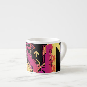 Technical halftone background 7 espresso cup