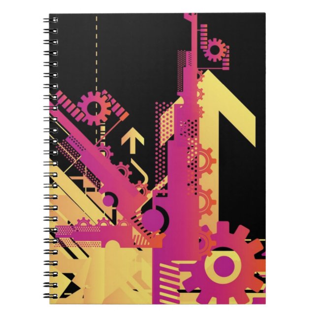Technical halftone background 7 notebook (Front)