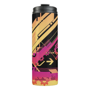 Technical halftone background 7 thermal tumbler