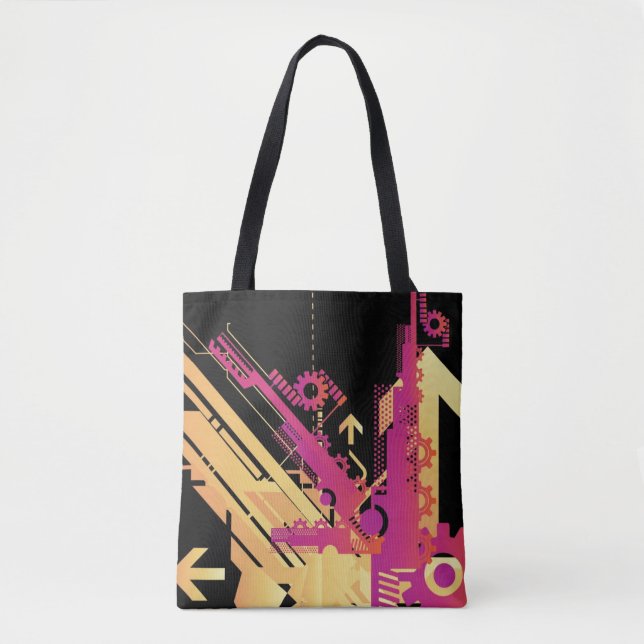 Technical halftone background 7 tote bag (Front)