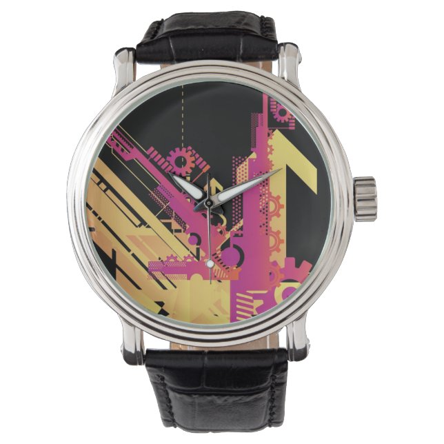 Technical halftone background 7 watch (Front)