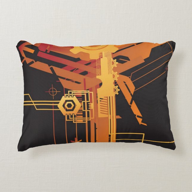Technical halftone background decorative cushion (Front)