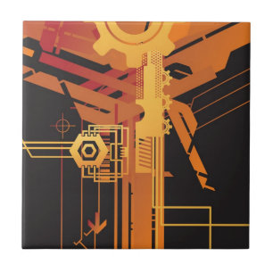 Technical halftone background tile