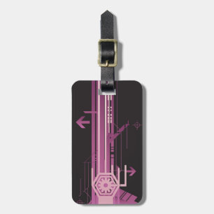 Technical halftone pattern luggage tag