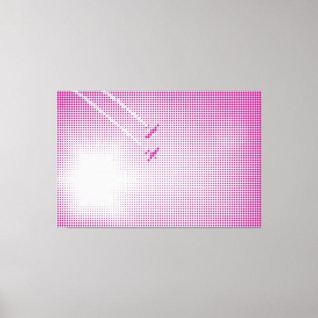 Technical Magenta Halftone Effect Planes in Sky Canvas Print (Front)
