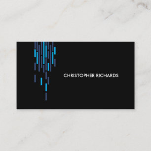 Technical Pattern in Blue on Black II Business Card