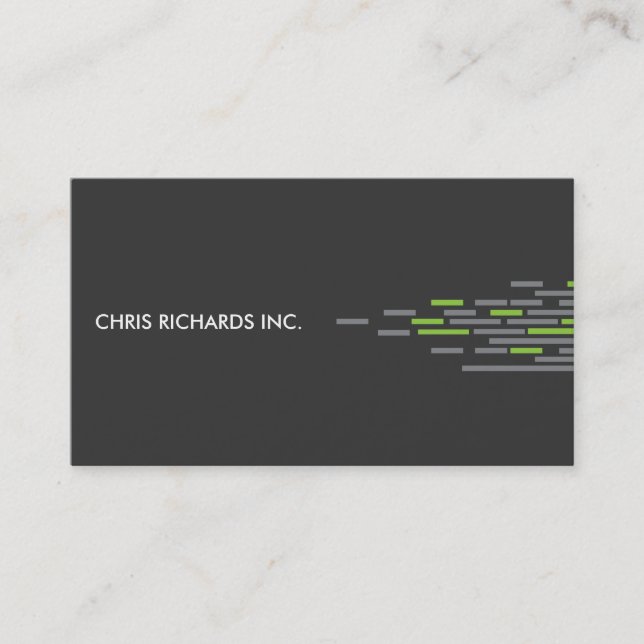 Technical Pattern in Grey Business Card (Front)