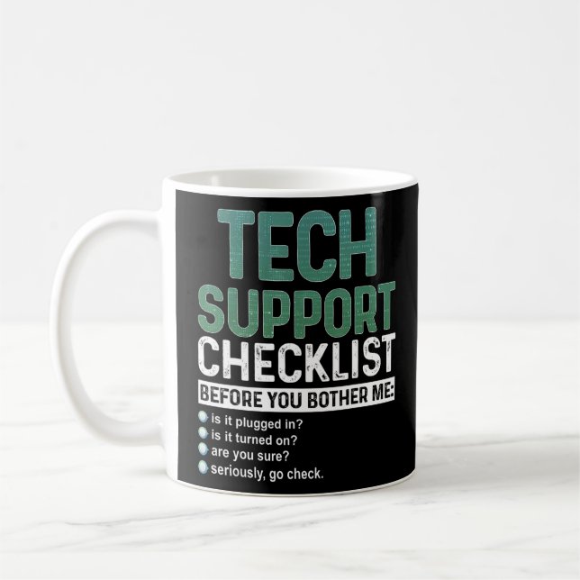 Technical Support Checklist All Things Geek Progra Coffee Mug (Left)