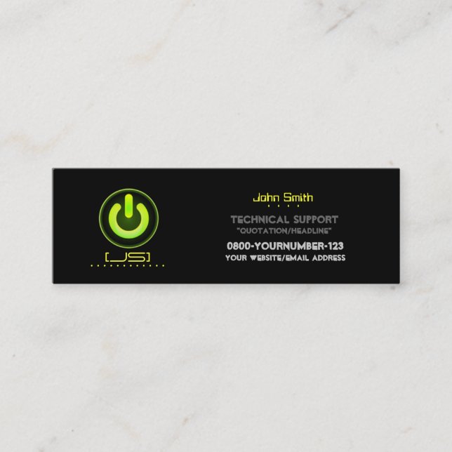 Technical Support/Electrical Repair Business Card (Front)