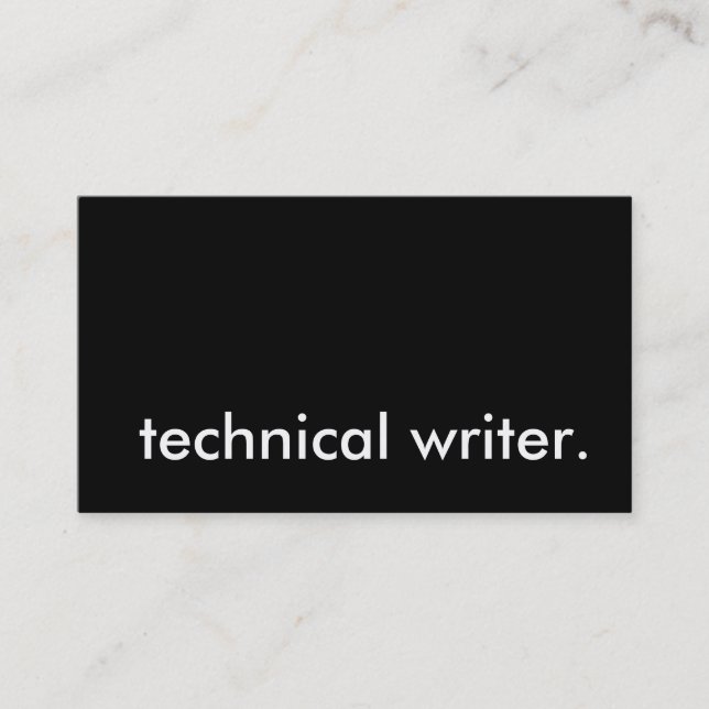 technical writer. business card (Front)