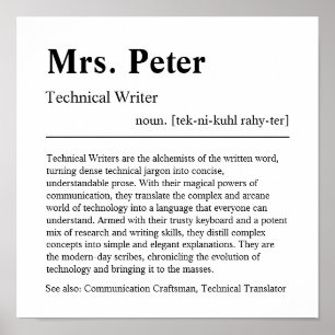 Technical Writer Personalized Gift Poster