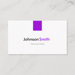 Technical Writer - Simple Purple Violet Business Card