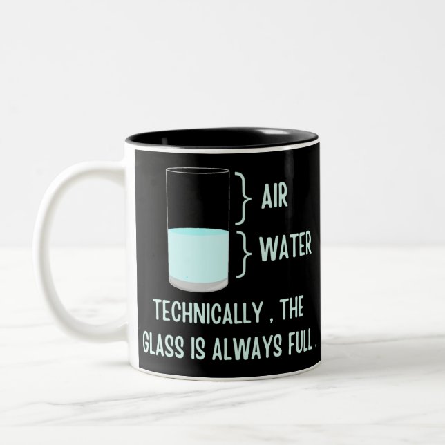 Technically the glass is always full Two-Tone coffee mug (Left)