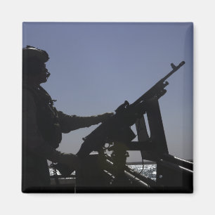 Technician manning an M240 machine gun in Iraq Magnet