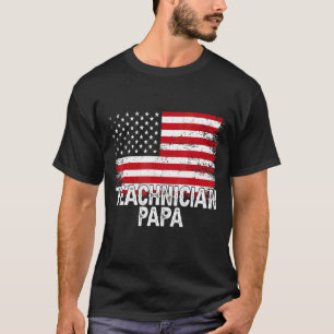 Technician Papa American Flag Father's Day T-Shirt