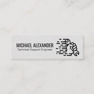 Technician   Wrench in Hand Mini Business Card