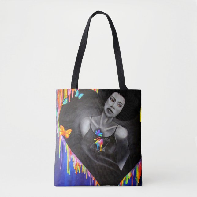 Technicolor Heart Tote Bag (Front)