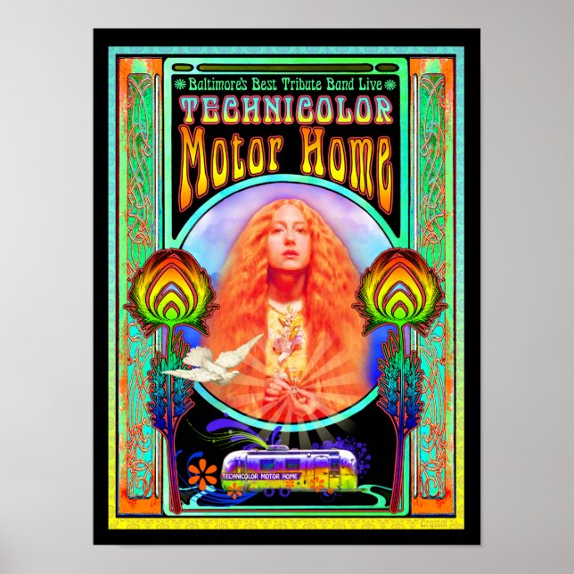 Technicolor Motor Home Band Poster Design (Front)