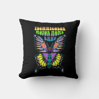 Technicolor Motor Home Psychedelic Butterfly Cushion