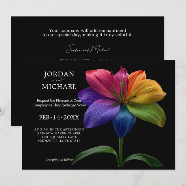 🌈 Technicolor Vows Wedding Invitation (Front/Back)