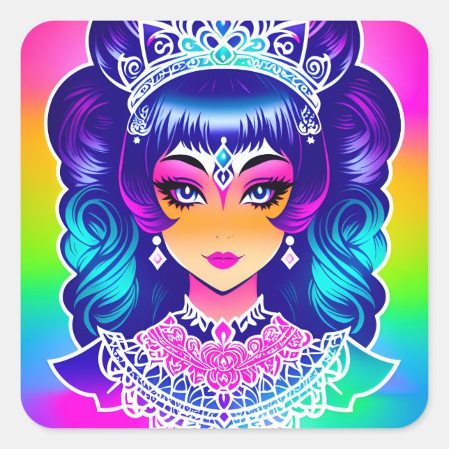 Technicolour Princess Sticker Design (Front)