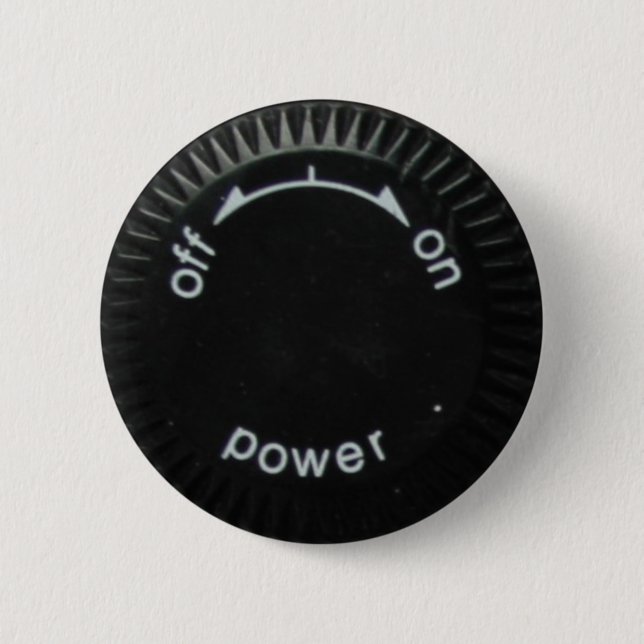 technics 1200 power 6 cm round badge (Front)