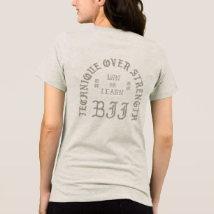 Technique over Strength front & back (Light Brown) Tri-Blend Shirt