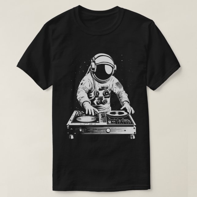 Techno Astronaut DJ Disco Electronic EDM Music  T-Shirt (Design Front)
