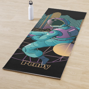 Techno Astronaut Illustration Yoga Mat