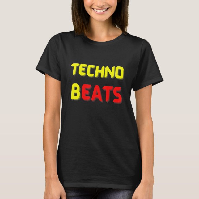 TECHNO BEATS B EATS FOR Electronic Music Fans T-Shirt (Front)