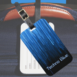 Techno Blue High-tech Cyberspace Personalised Luggage Tag
