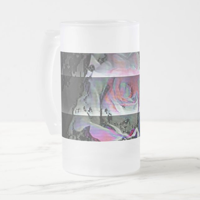 Techno Bouquet    Frosted Glass Beer Mug (Front Left)