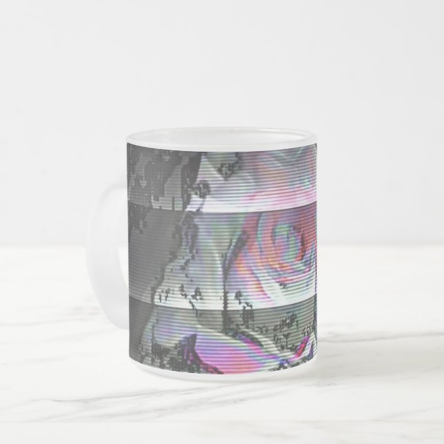 Techno Bouquet    Frosted Glass Coffee Mug (Front Left)