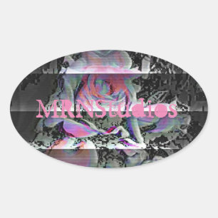 Techno Bouquet Oval Sticker