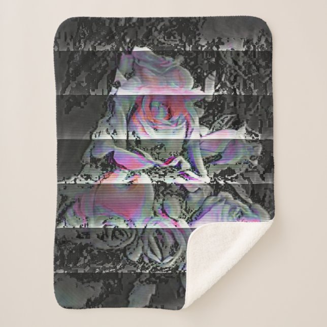 Techno Bouquet  Sherpa Blanket (Front)