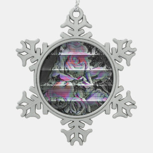 Techno Bouquet Snowflake Pewter Christmas Ornament