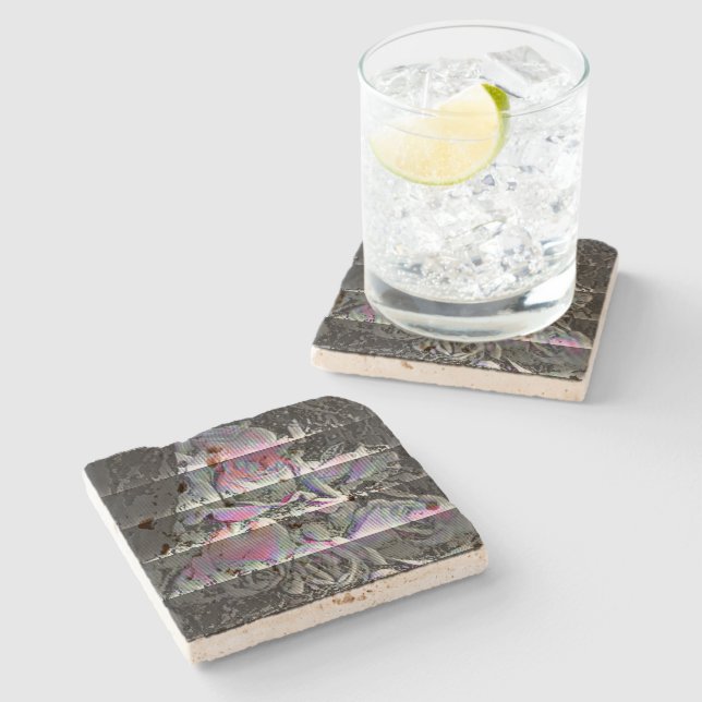Techno Bouquet  Stone Coaster (Side)
