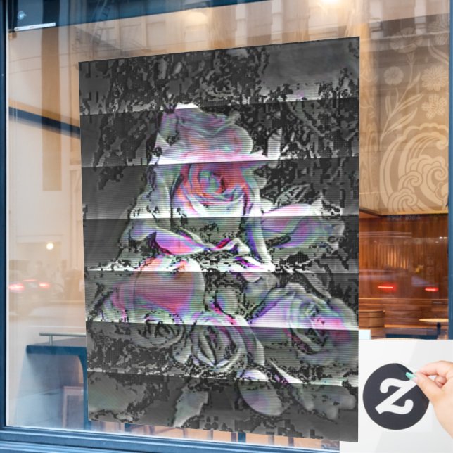 Techno Bouquet  Window Cling (Cafe Window)