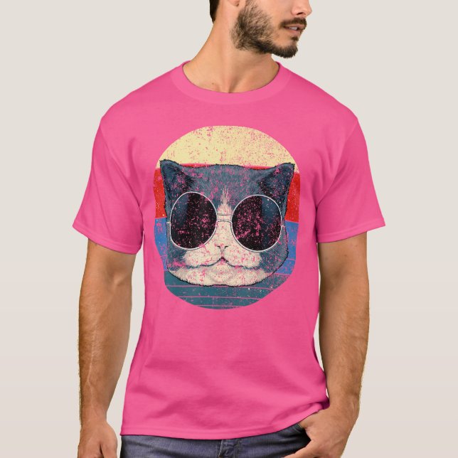 Techno Cat Dub Step Electro Music Synthesizer T-Shirt (Front)