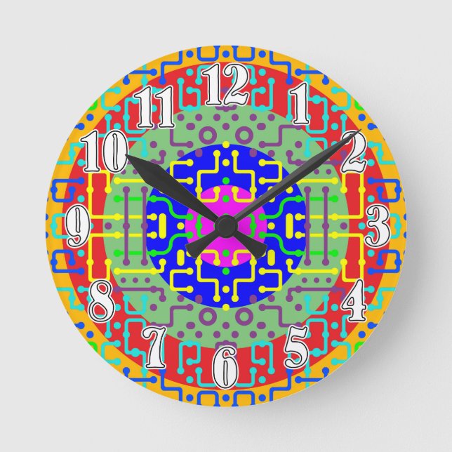 Techno Circus 2 Round Clock (Front)