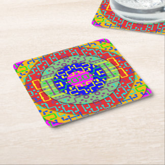 Techno Circus Square Paper Coaster