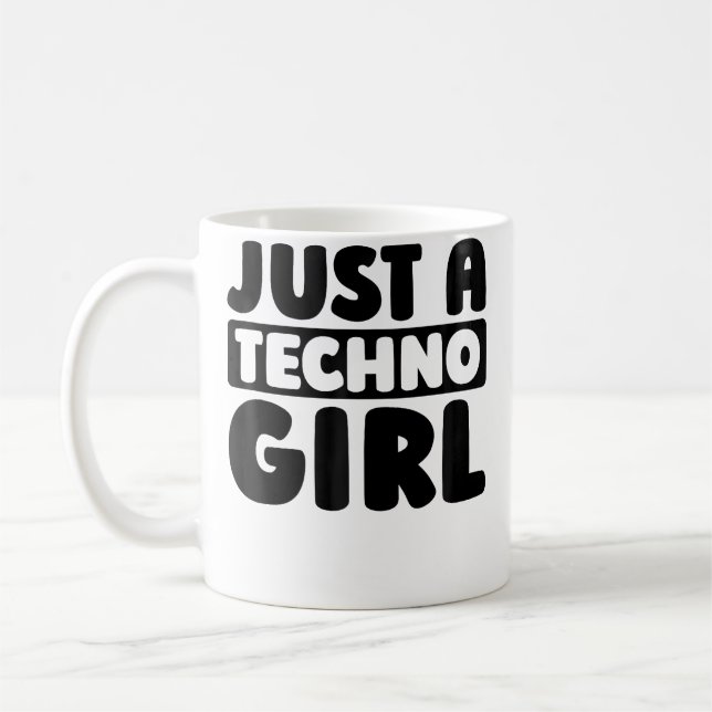 Techno Clubbing Raver Electro Rave Just A Techno G Coffee Mug (Left)