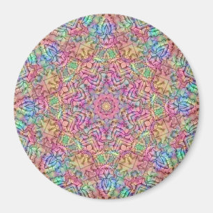 Techno Color Vintage Fractal Kaleidoscope Magnet