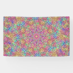 Techno Colour Vintage Fractal Kaleidoscope Banner
