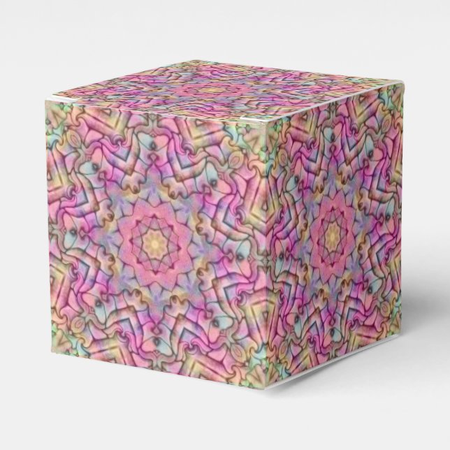 Techno Colour Vintage Fractal Kaleidoscope Favour Box (Front Side)