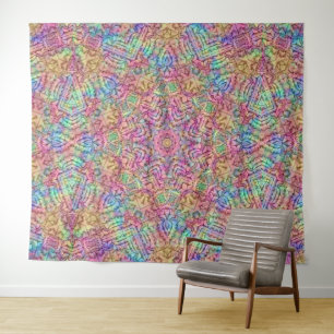 Techno Colour Vintage Fractal Kaleidoscope Tapestry