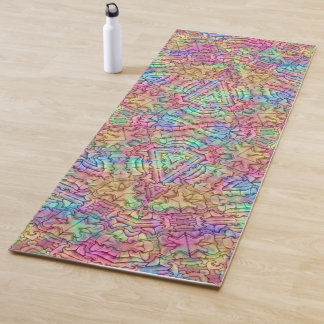 Techno Colour Vintage Fractal Kaleidoscope Yoga Mat