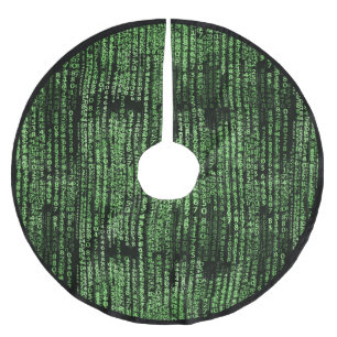 Techno Computer Programming Matrix Data Brushed Polyester Tree Skirt